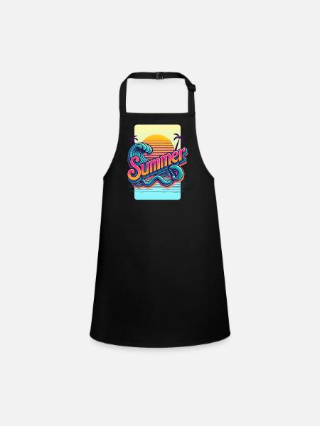 Summer - Children's Apron - black - Front