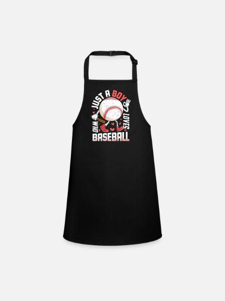 Drôle juste un garçon qui aime le baseball Sport américain - Tablier Enfant - noir - Devant