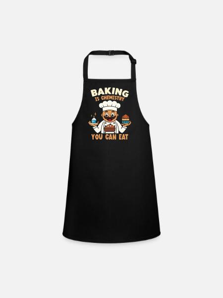 Bake the world a better place - Children's Apron - black - Front