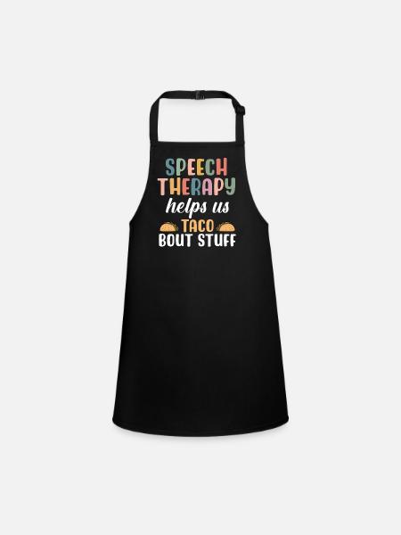 Sprachtherapie hilft uns bei Taco Bout Stuff - Schürze für Kinder - Schwarz - Vorne