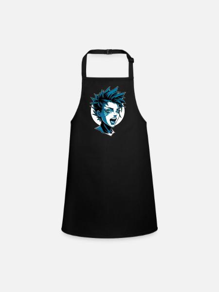 Futuristic punk girl with mohawk - Children's Apron - black - Front