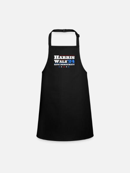 Kamala Harris & Tim Walz 2024 T-shirt classique - Tablier Enfant - noir - Devant