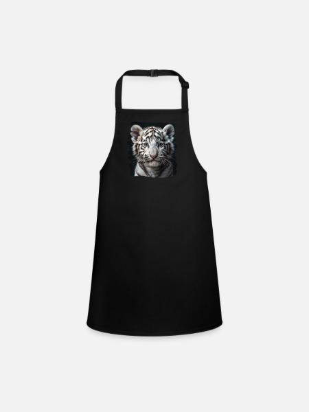 Tigre blanc Weiße Tigre Weißer Tigre - Tablier Enfant - noir - Devant