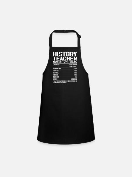 History Teacher Nutrition Facts | History Teacher - Tablier Enfant - noir - Devant