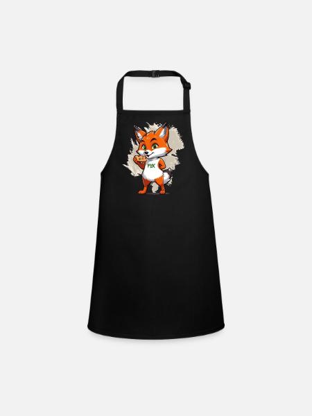 Renard aux biscuits - Tablier Enfant - noir - Devant