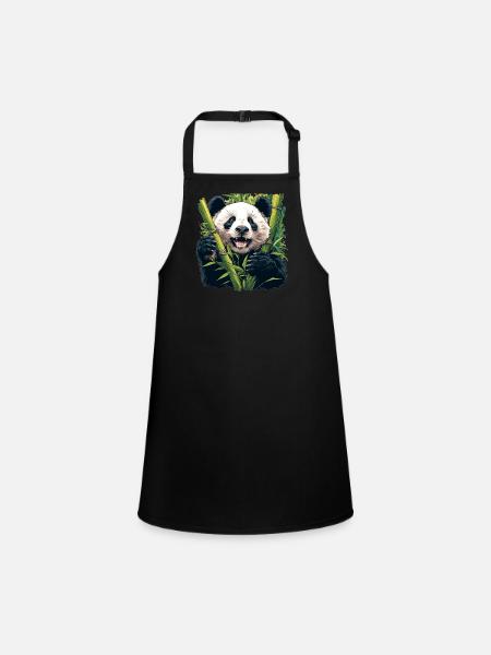 Giant Panda Große Pandas Großer Panda - Schürze für Kinder - Schwarz - Vorne