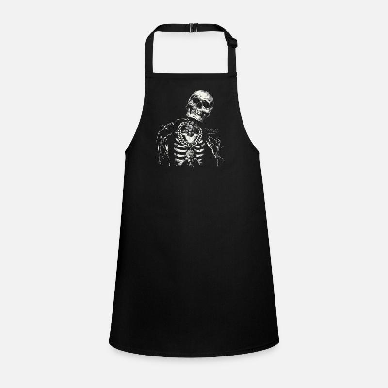 Skull Halloween Rocker Style - Totenkopf Skelett Schürze für Kinder