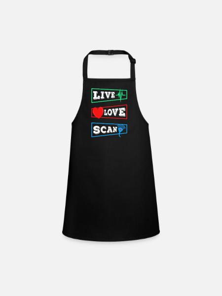 Live Love Scan - Children's Apron - black - Front