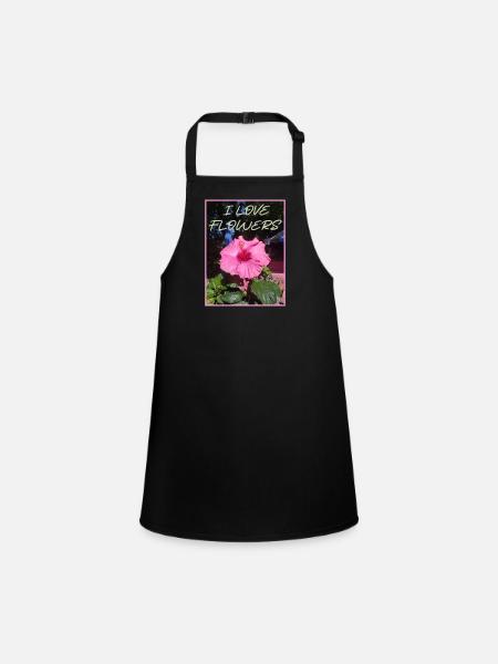 Blume i love flowers - Children's Apron - black - Front