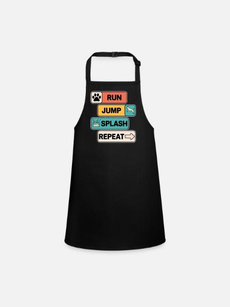 Dock Diving Dire Dog Diving Dock Diving Cadeau - Tablier Enfant - noir - Devant