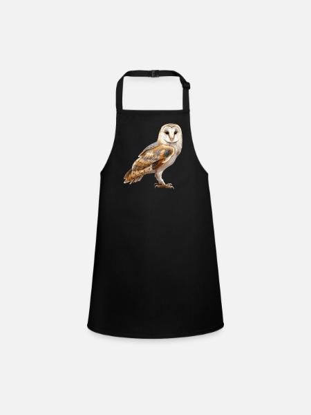 Barn Owl Schleiereulen Schleiereule - Schürze für Kinder - Schwarz - Vorne