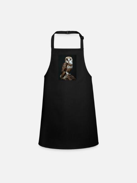 Barn Owl Schleiereulen Schleiereule - Schürze für Kinder - Schwarz - Vorne