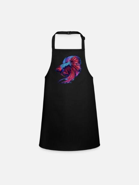 Bettas Betta Poisson Betta - Tablier Enfant - noir - Devant