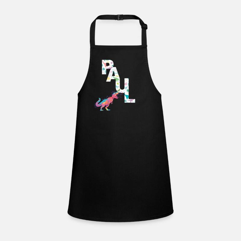 PAUL - Beautiful boy name with dinosaur Children's Apron