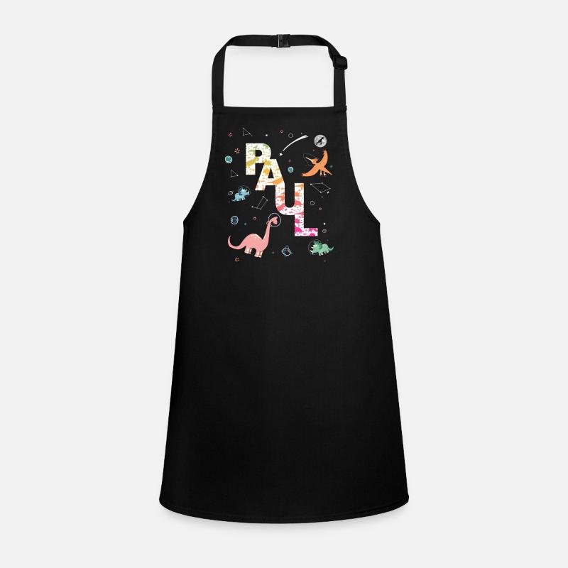 PAUL - Beautiful boy name with dinosaur Children's Apron