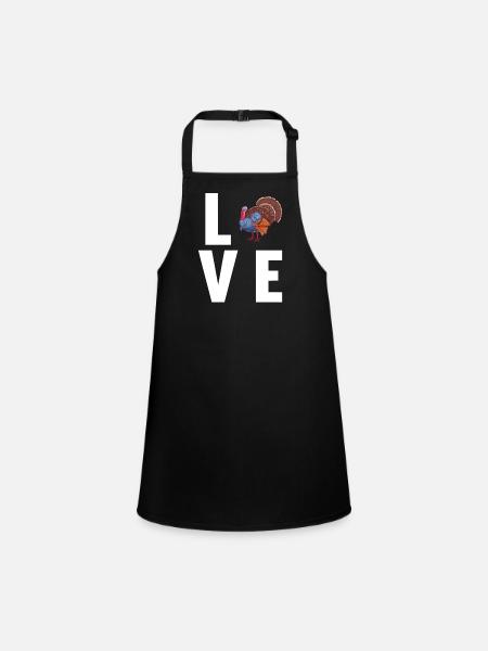 Turkey Turkeys Turkey - Children's Apron - black - Front