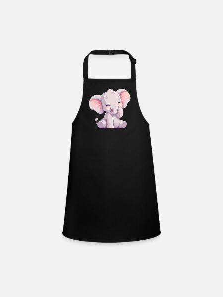 Elephant Elefanten Elefant - Schürze für Kinder - Schwarz