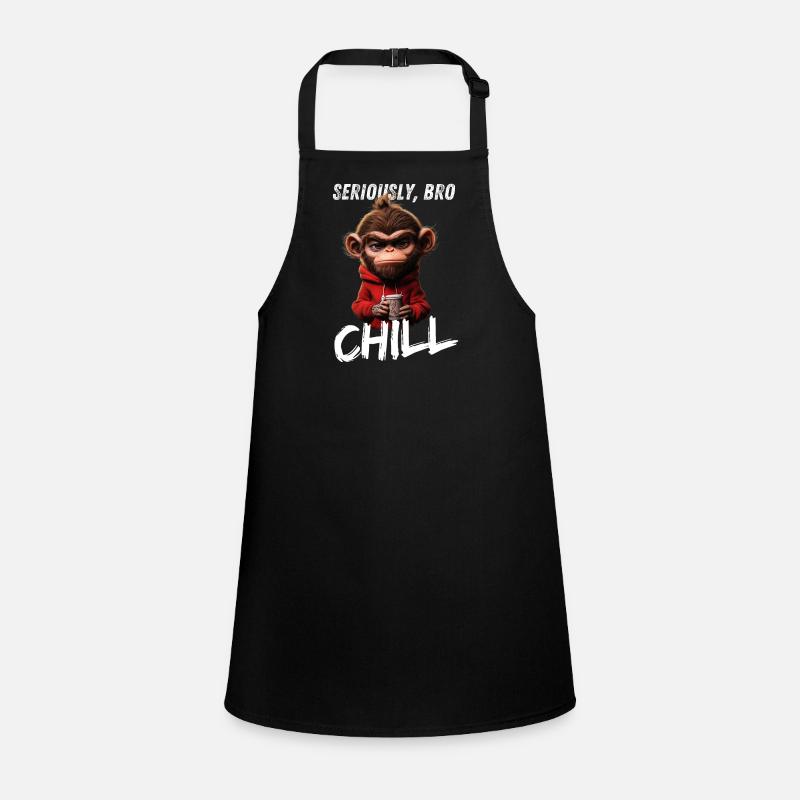 Sérieusement Bro Chill Monkey Meme Gambler Design Tablier Enfant