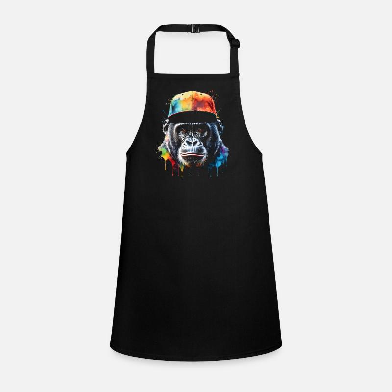 Gorilla Snapback Cap Monkey Cool Animal Design Print Children's Apron