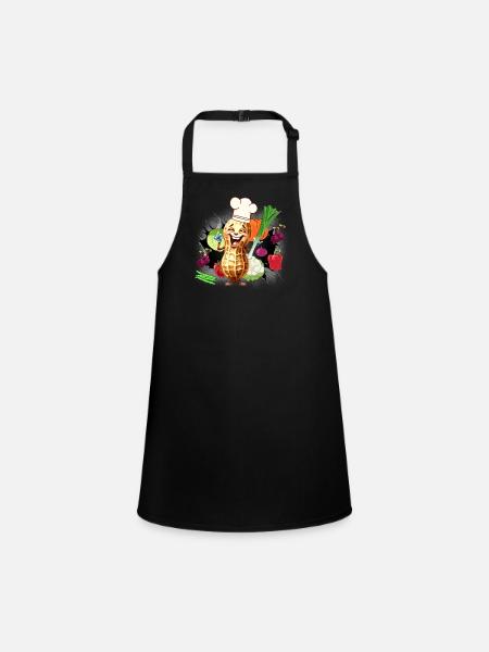 Cuisinier Cuisiniers Légumes Cuisine - Tablier Enfant - noir - Devant