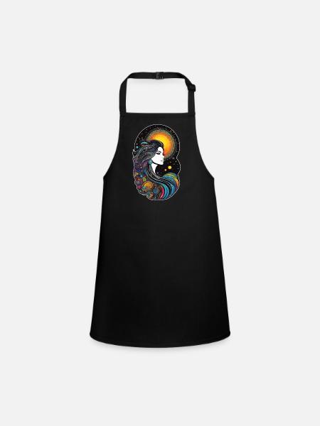 Cosmic goddess of creation - Children's Apron - black - Front