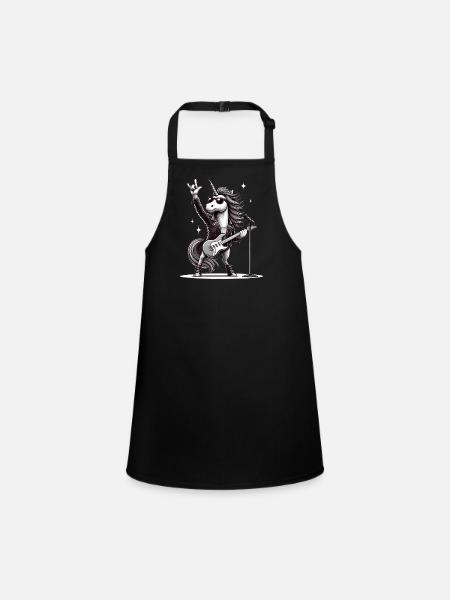 Rock, Rocker, Rock Music, Heavy Metal, Rock Hand - Children's Apron - black - Front