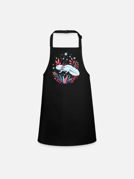 Axolotl - Tablier Enfant - noir - Devant