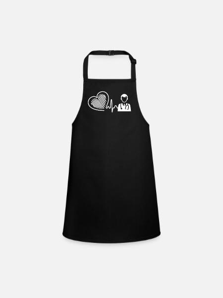 Doctor Doctor Heartbeat - Children's Apron - black - Front