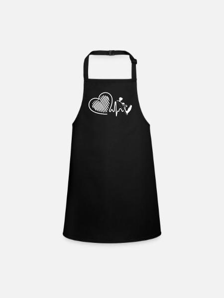 Carpenter Carpenter Heartbeat - Children's Apron - black - Front