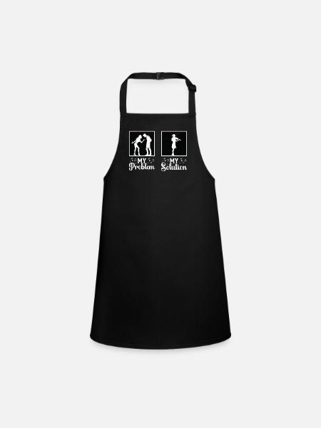 Fiddle Player My Problem My Solution Pictogram Mom - Children's Apron - black - Front