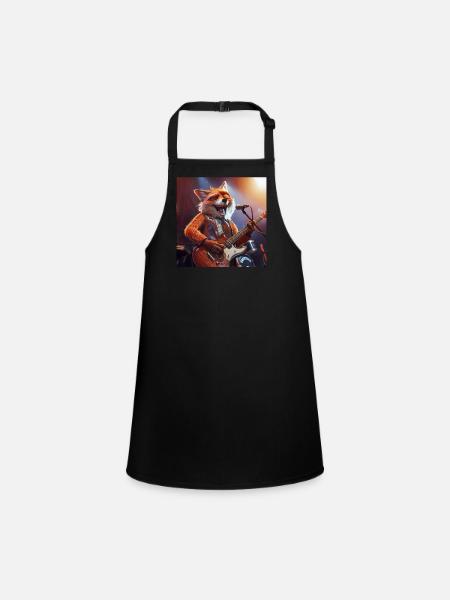 Fox - Children's Apron - black - Front