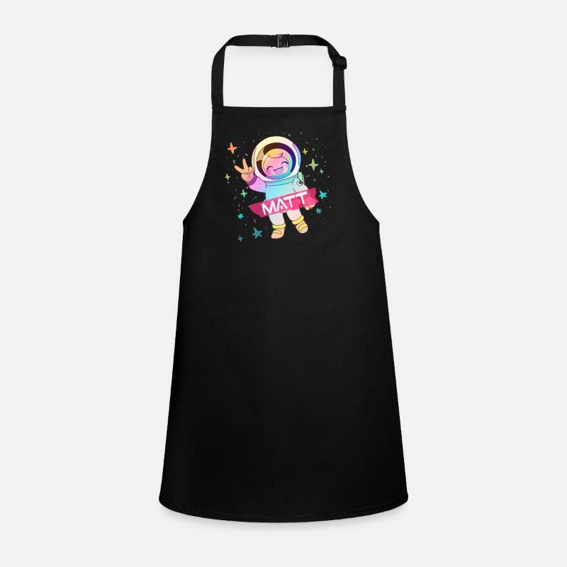 MATT - Beautiful boy name with cute astronaut Children's Apron