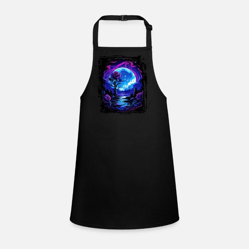 Dreamy moonlight and enchanting rose Children's Apron