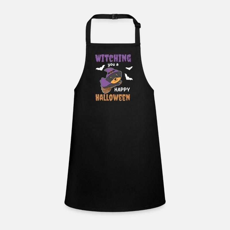 Rottweiler Witch vous souhaite un joyeux Halloween Tablier Enfant