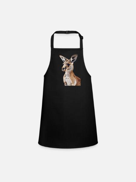 Kangaroo - Children's Apron - black - Front