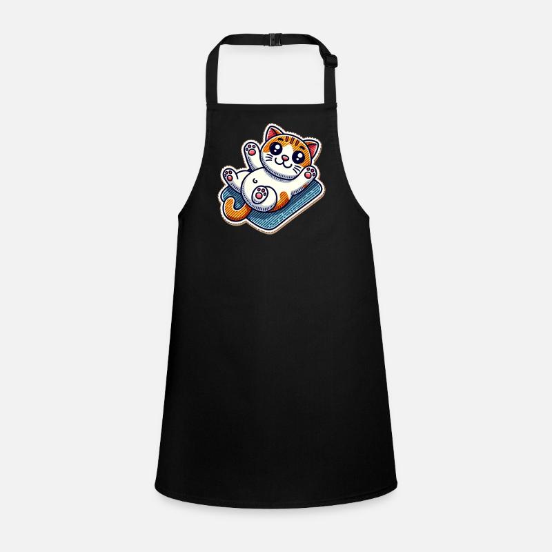 Cute kitty on a blanket wants belly rubs Children's Apron