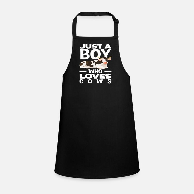 A boy who loves cows Children's Apron