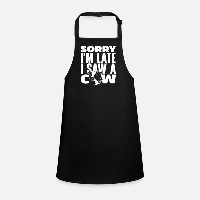 Sorry, I'm late, I've got a cow Children's Apron