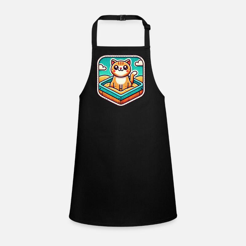 Cute Cat sitting in the sandbox Children's Apron