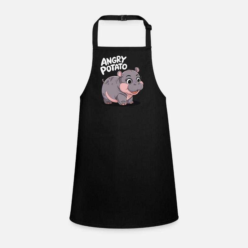 Moo Deng Hippopotame drôle 'Patate en colère' Tablier Enfant