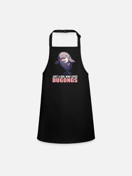 Manatee Dugongs Dugong - Children's Apron - black - Front