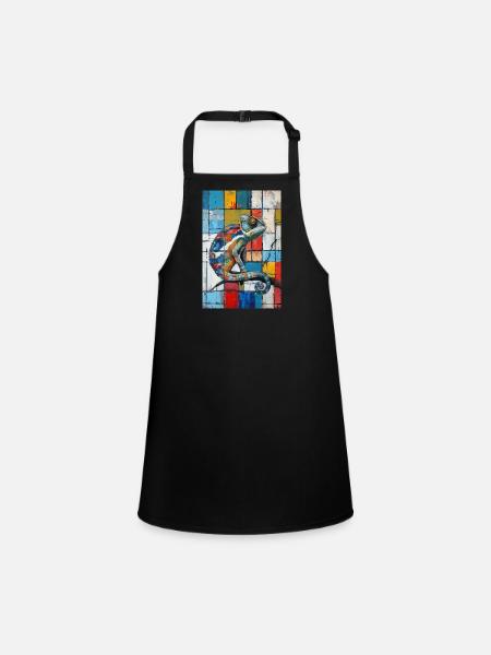 Chameleon - Children's Apron - black - Front