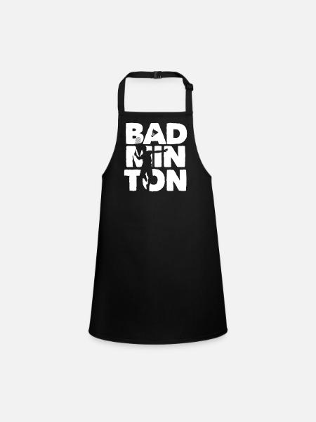 Racquet Shuttlecock Player Badminton - Children's Apron - black - Front