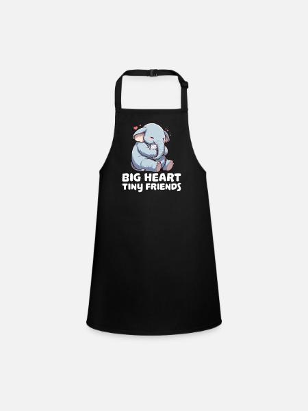 Big heart tiny friends - Schürze für Kinder - Schwarz - Vorne