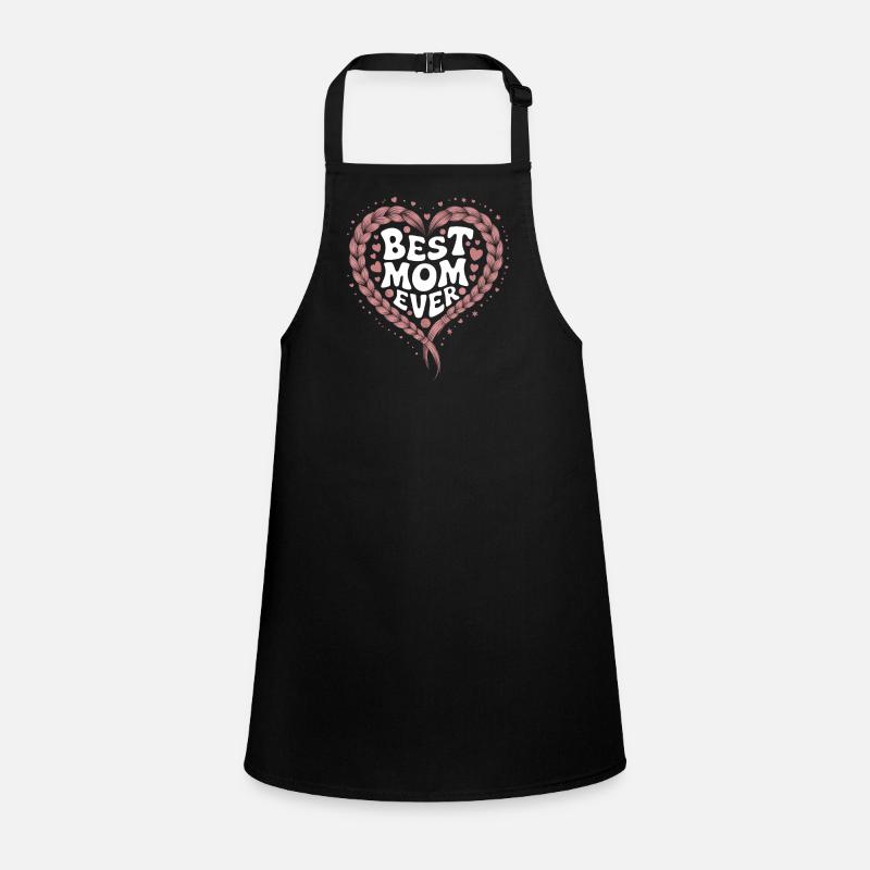 Best Mom Best Mom Ever Heart Love Cable Knit Pattern Children's Apron