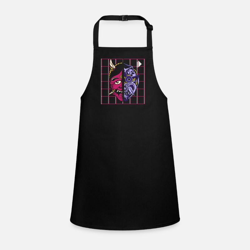 Kanji Japan Oni Demon Mask Ninja Samurai Children's Apron