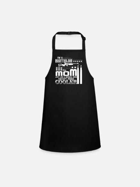 Biathlon Mom Is Cooler - Children's Apron - black - Front