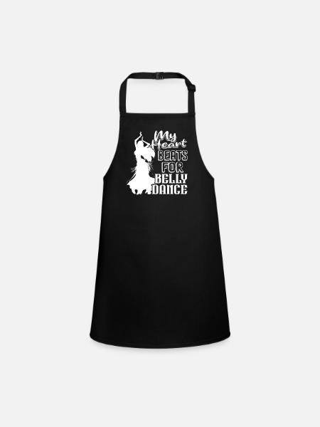 My Heart Beats For Belly Dance - Children's Apron - black - Front