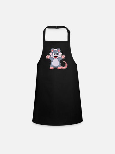 Mouse Bridal Veil Wedding - Children's Apron - black - Front