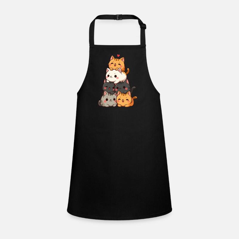 Katze & Kätzchen, niedliche Katzen, Katzenstapel Schürze für Kinder